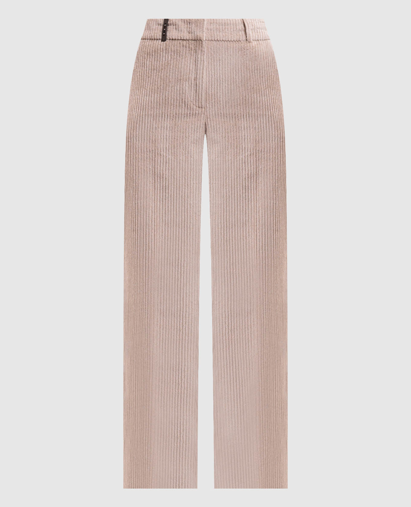 Beige corduroy pants with lurex
