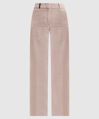 Beige corduroy pants with lurex