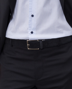 Canali Blue suede belt with logo engraving KB0047750C