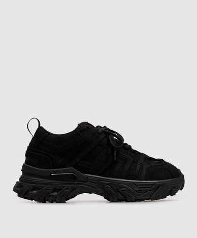 Black sneakers with logo