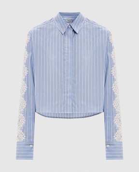 Simkhai Renata blue striped shirt with lace 3262143S