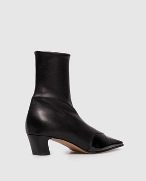 Khaite Nevada black leather ankle boots F1068971