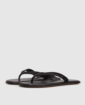 Bottega Veneta Black Sampieri flip-flops 867559V00P5