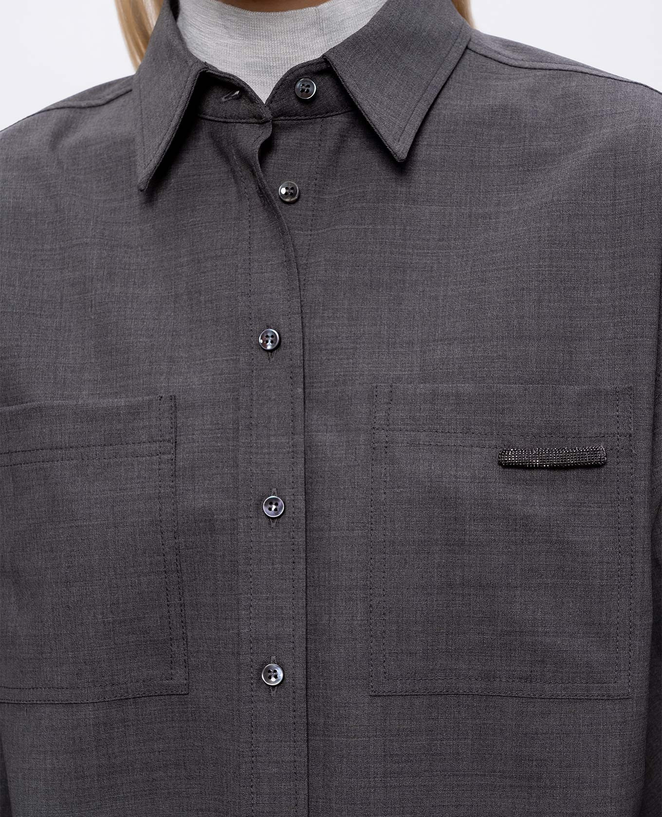 

Gray shirt with wool Brunello Cucinelli, Grey