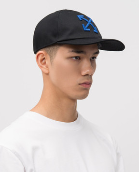 Off-White Black cap with emblem OMLA04AF25FAB003