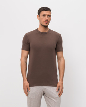 Tom Ford Brown T-shirt with logo patch T4M081040