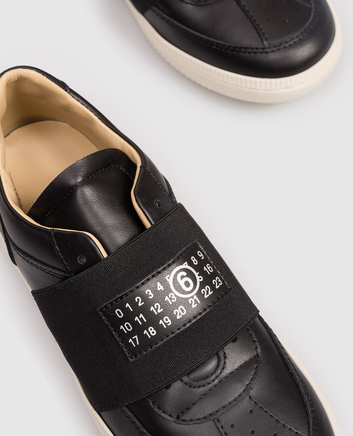 

Children's black leather sneakers with logo Maison Margiela MM6