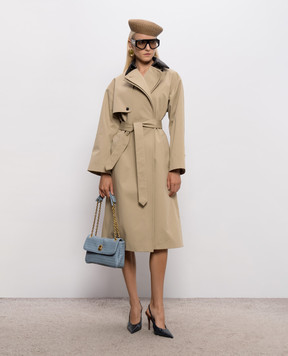Bottega Veneta Beige trench coat with a leather collar 874798V6KO0