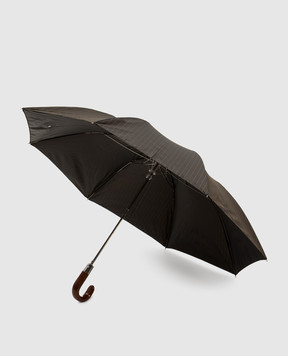 Pasotti Brown striped folding umbrella OMITUO64SRASO10842