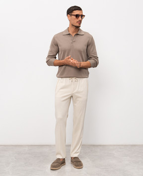 Stefano Ricci Brown silk polo shirt KL66001PSBL26101