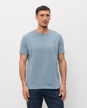 Trussardi Blue T-shirt with logo print G0568000127NMTS14J02