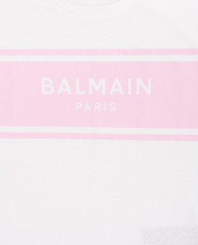 Balmain Children's white T-shirt with logo BY8A31Z3672610