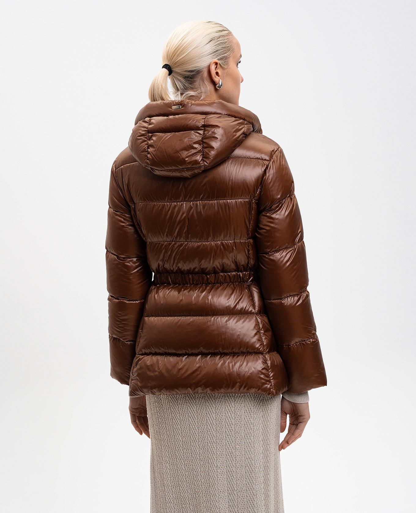 

Brown down jacket with logo Herno