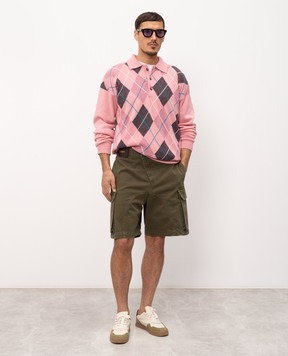 JW Anderson Khaki denim cargo shorts with patch SR0129PG1933