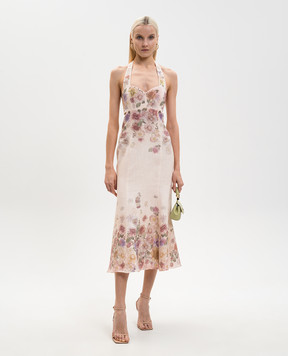 Twinset Beige dress with floral print 261TT2570