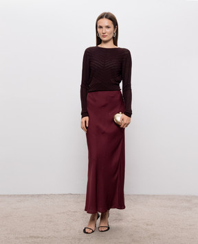 Twinset Burgundy skirt with crystals 262TT2073