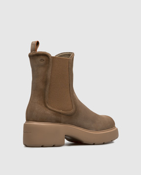 Santoni Beige suede chelsea boots WTEW72486PKVHHLW