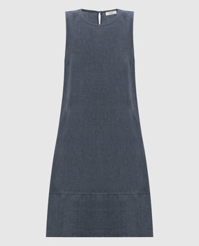 Peserico Gray linen dress M02414T001617
