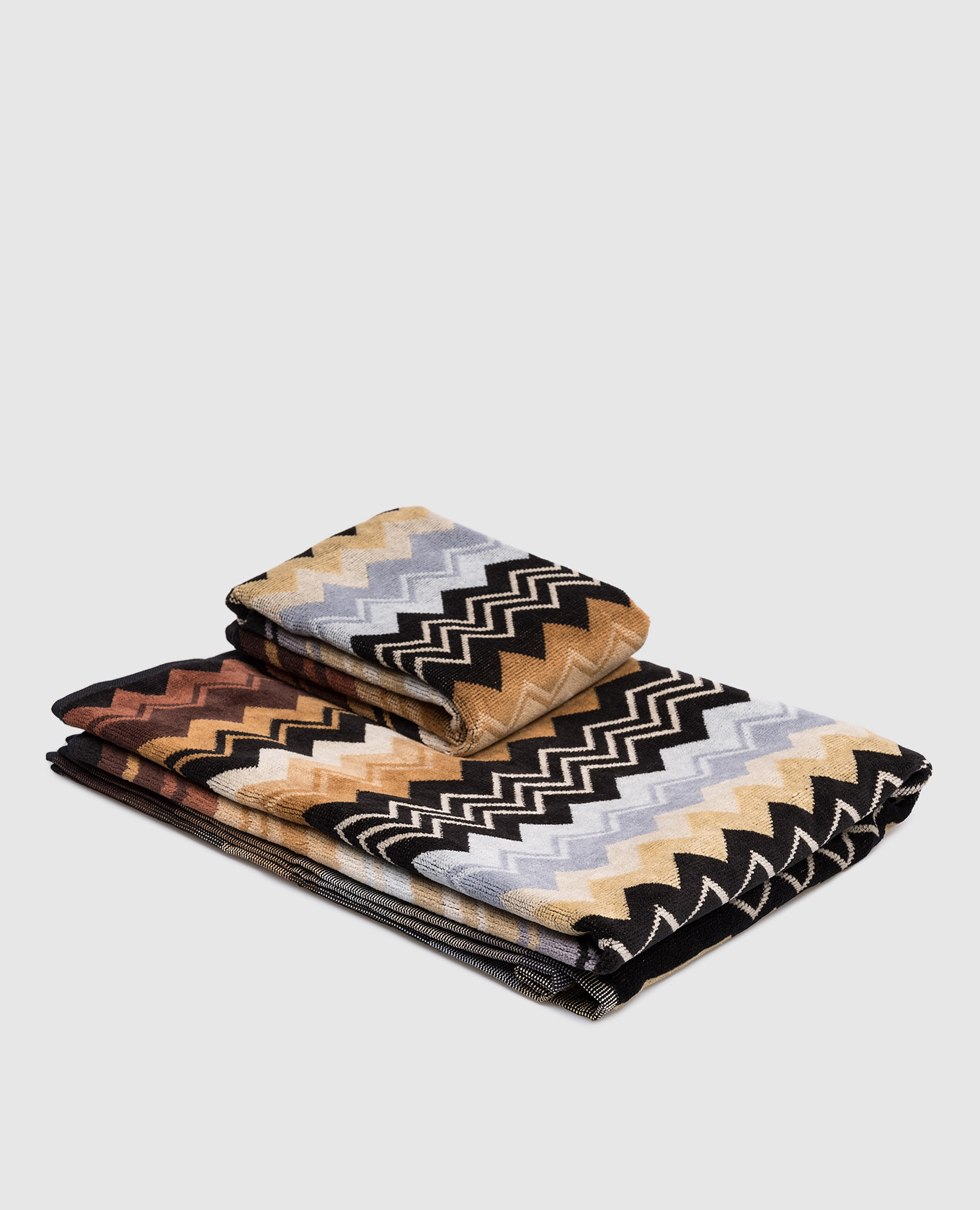 

Giacomo patterned terry towel set 2 pcs Missoni Home, Brown