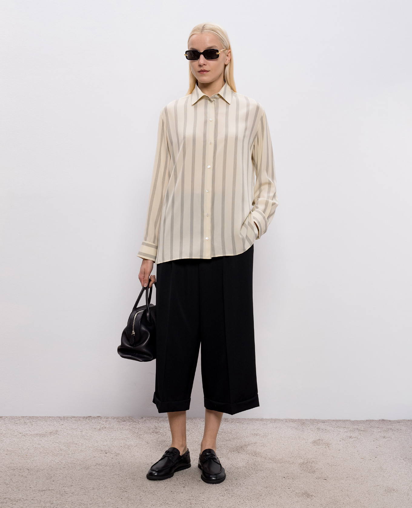 

Lior black wool culottes The Row