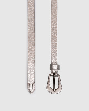 Brunello Cucinelli Silver leather belt M0SHIC128P