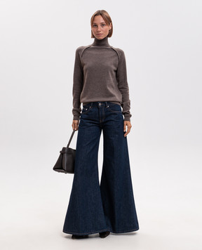 Dondup Brown wool and cashmere turtleneck DT450M01038D002