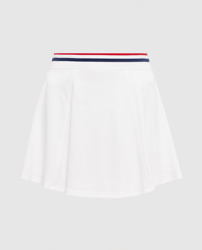 Brunello Cucinelli White mini skirt with logo patch MG927G4029