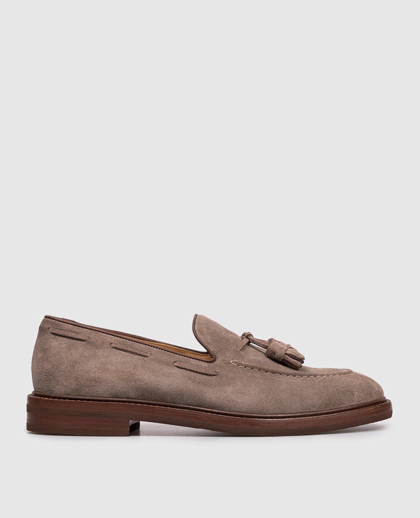 Brown suede loafers