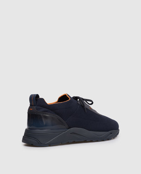 Santoni Blue sneakers with logo print MBIO21601NOTNHOD