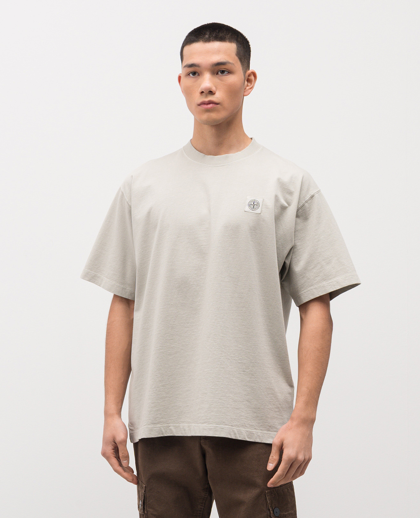 

Grey T-shirt with logo patch Stone Island