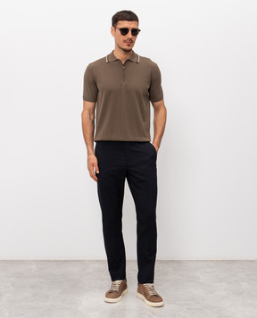 Marco Pescarolo Blue wool and silk pants STRIKE5314