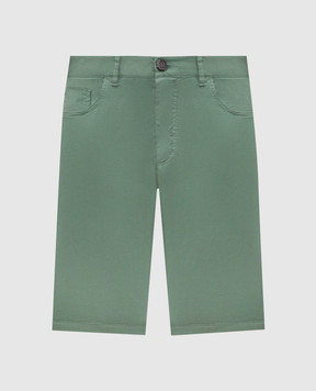 Stefano Ricci Green shorts with embroidered monogram logo M8T6100080TFANT