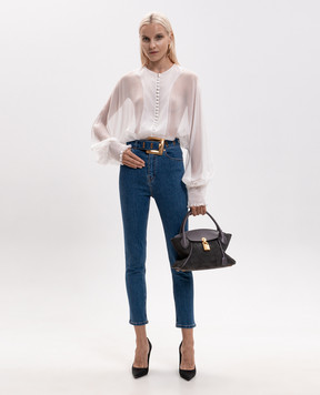 Balmain White silk blouse HF1HR156SB03