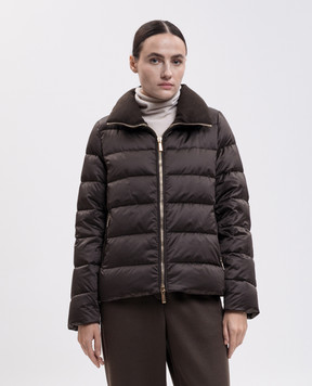 MooRER Dark brown down jacket ARGENTEA ARGENTEASE3