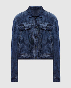 Masnada Blue jacket with woven pattern 8030
