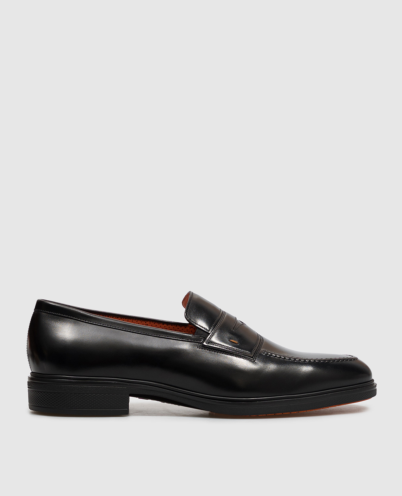 Black leather loafers Santoni