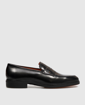 Santoni Black leather loafers MGEG18964NEAXNTG