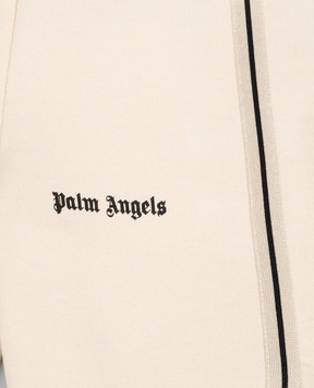 Palm Angels Children's beige shorts with logo print PBCI007S26FLE001