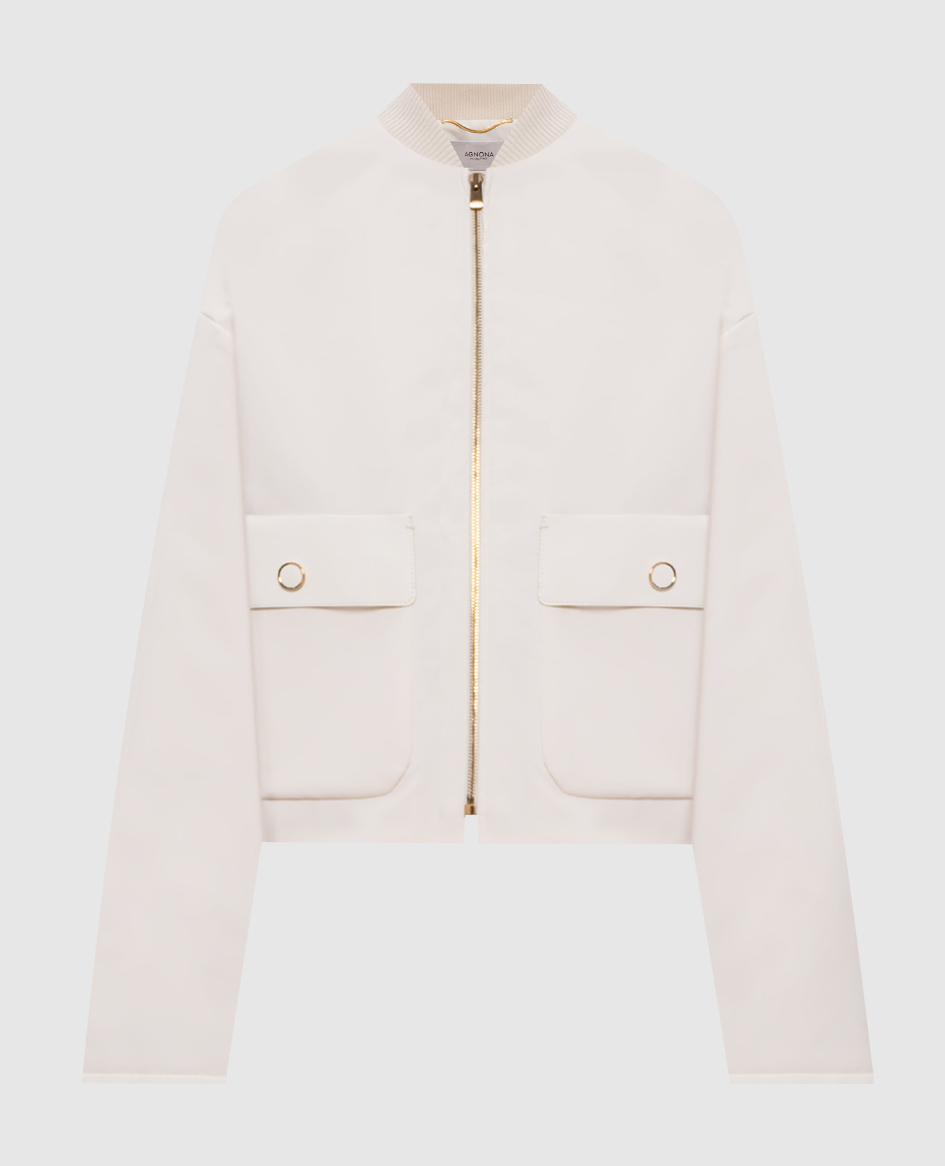 

White bomber jacket with logo Agnona