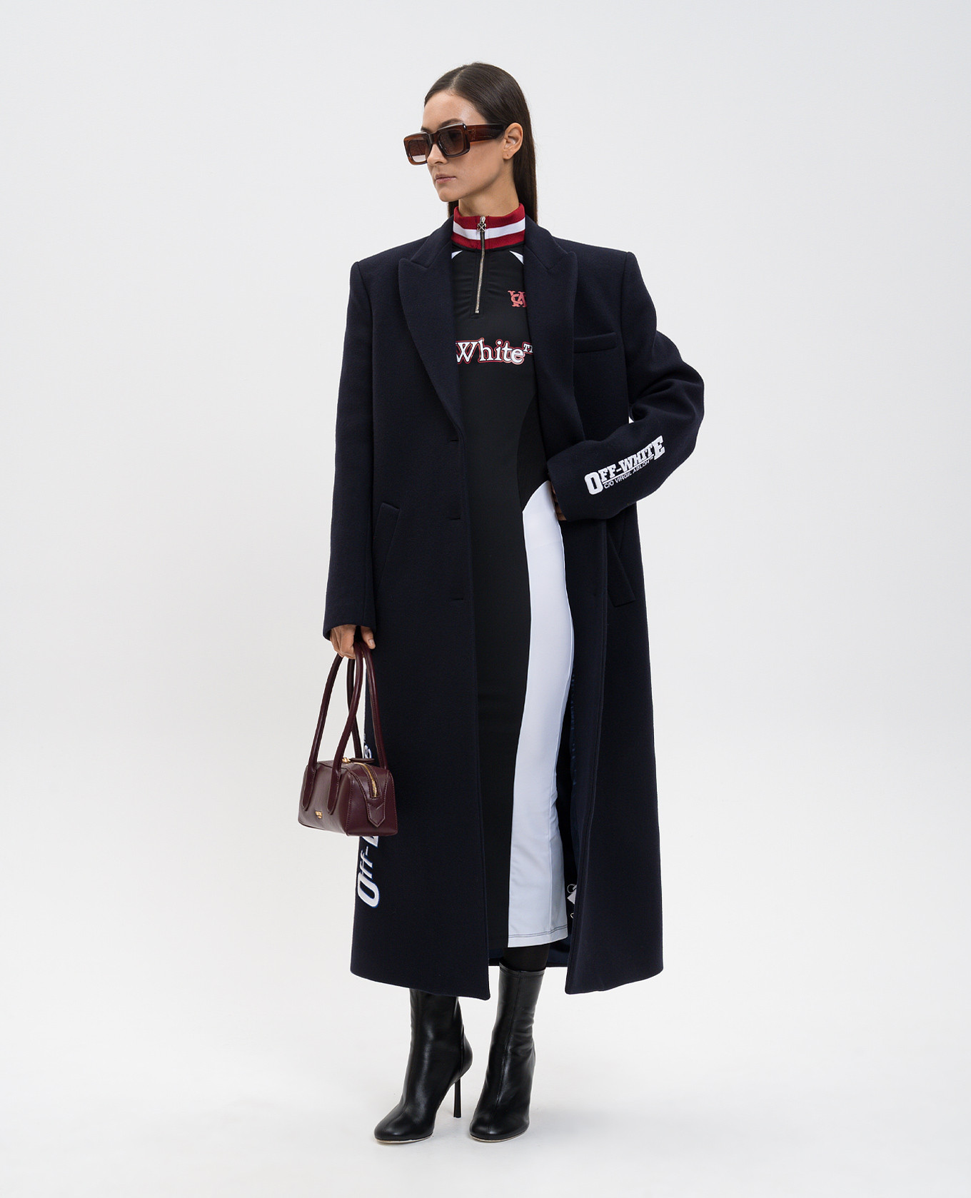 

Black midi dress with logo print Off-White