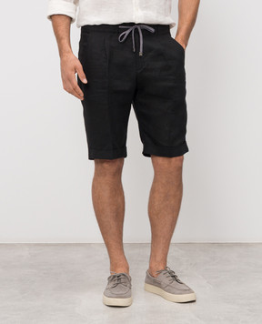 Cashmere&Whiskey Black linen shorts 0255500638
