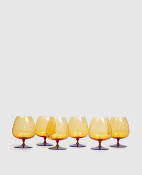La Reine Set of yellow cognac glasses Joy 6 pcs JOYCOGNAC