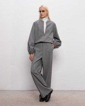 Fabiana Filippi Gray bomber jacket with wool GCD216F167M339