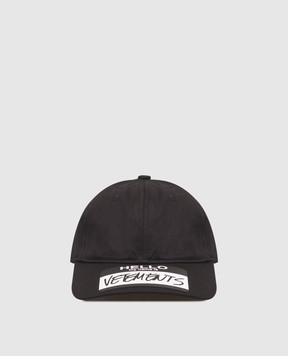 Vetements Black cap with print UA65CA160w