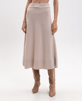 Agnona Beige cashmere skirt KG100600K080Q