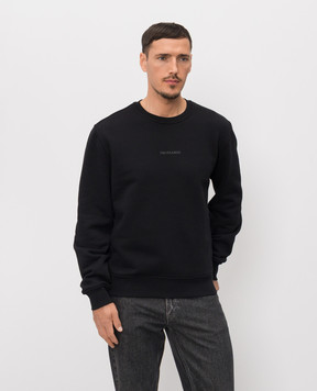 Trussardi Black sweatshirt with textured logo G8238000121NMF509F01