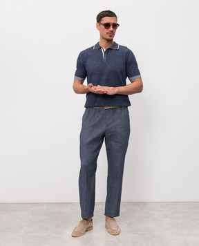 MooRER Blue ADAMSON pants with linen ADAMSONFSW