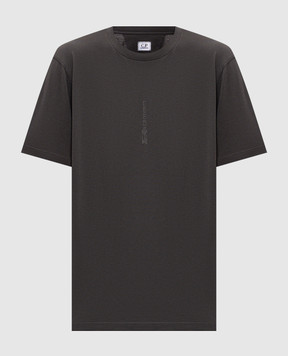 C.P. Company Grey T-shirt with textured logo MTS184A005100W