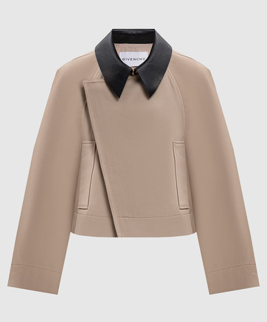 Khaki jacket with wool