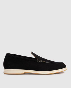 Enrico Mandelli Black suede loafers 0YACHT7415